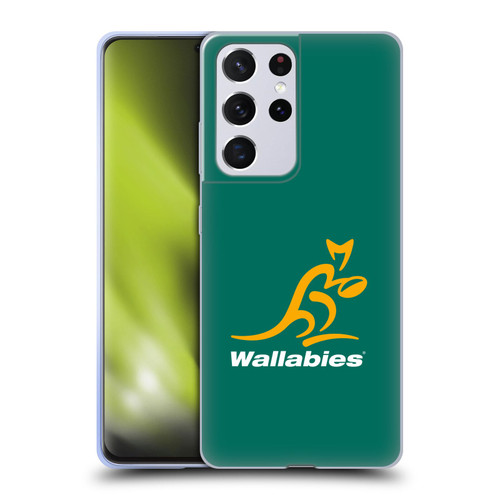 Australia National Rugby Union Team Crest Plain Green Soft Gel Case for Samsung Galaxy S21 Ultra 5G