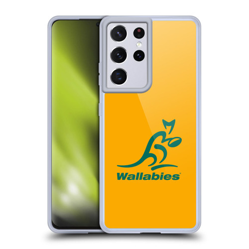 Australia National Rugby Union Team Crest Plain Yellow Soft Gel Case for Samsung Galaxy S21 Ultra 5G