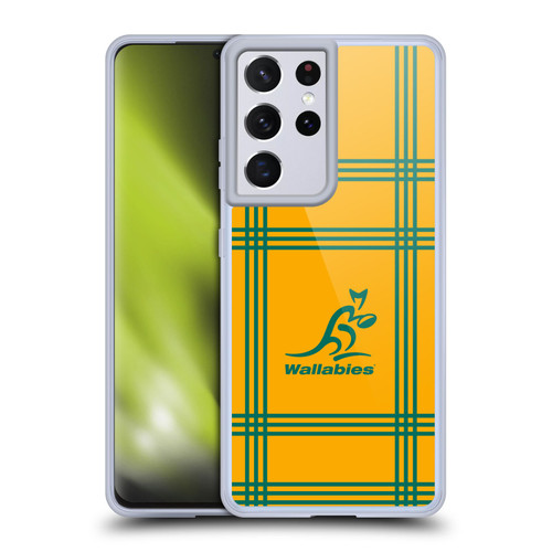 Australia National Rugby Union Team Crest Tartan Soft Gel Case for Samsung Galaxy S21 Ultra 5G