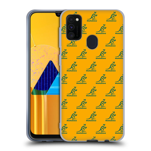 Australia National Rugby Union Team Crest Pattern Soft Gel Case for Samsung Galaxy M30s (2019)/M21 (2020)