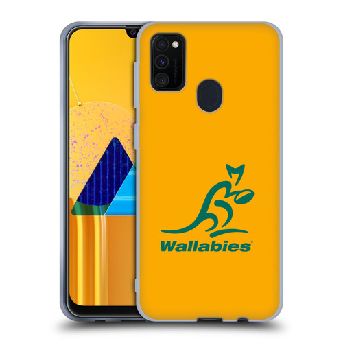 Australia National Rugby Union Team Crest Plain Yellow Soft Gel Case for Samsung Galaxy M30s (2019)/M21 (2020)