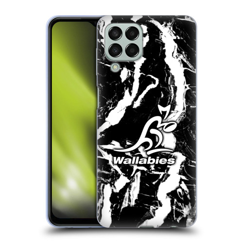 Australia National Rugby Union Team Crest Black Marble Soft Gel Case for Samsung Galaxy M33 (2022)