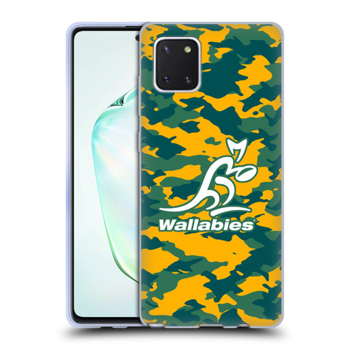 Australia National Rugby Union Team Crest Camouflage Soft Gel Case for Samsung Galaxy Note10 Lite