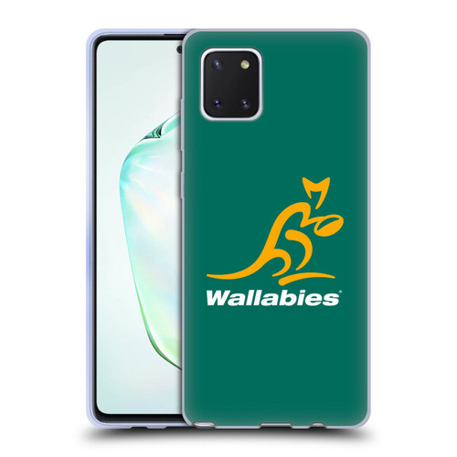 Australia National Rugby Union Team Crest Plain Green Soft Gel Case for Samsung Galaxy Note10 Lite