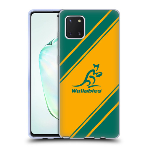 Australia National Rugby Union Team Crest Stripes Soft Gel Case for Samsung Galaxy Note10 Lite