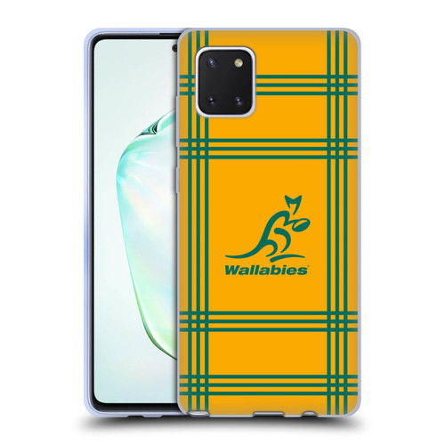 Australia National Rugby Union Team Crest Tartan Soft Gel Case for Samsung Galaxy Note10 Lite