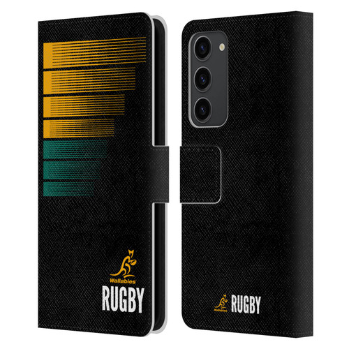 Australia National Rugby Union Team Crest Rugby Green Yellow Leather Book Wallet Case Cover For Samsung Galaxy S23+ 5G