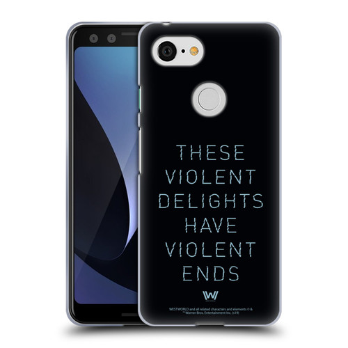 Westworld Graphics Violent Delights Soft Gel Case for Google Pixel 3