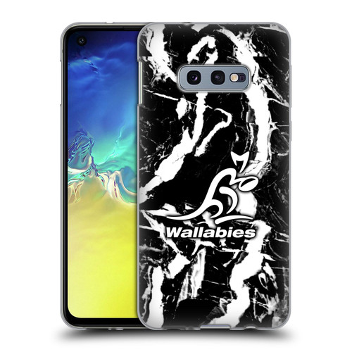 Australia National Rugby Union Team Crest Black Marble Soft Gel Case for Samsung Galaxy S10e