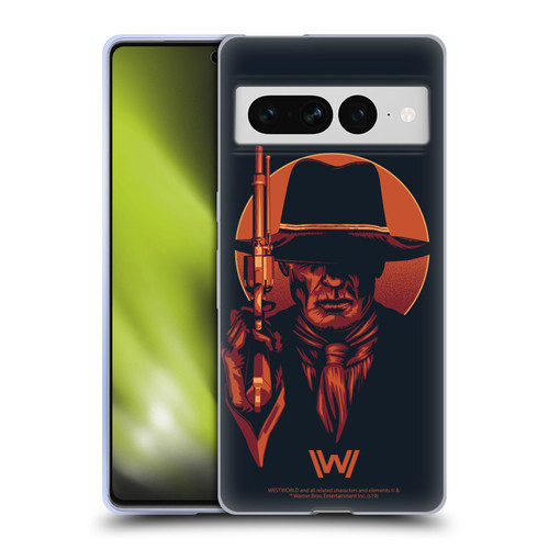 Westworld Graphics Man In Black 2 Soft Gel Case for Google Pixel 7 Pro