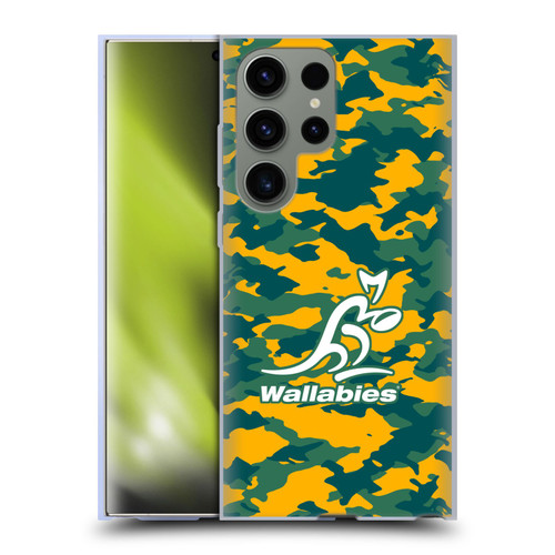 Australia National Rugby Union Team Crest Camouflage Soft Gel Case for Samsung Galaxy S23 Ultra 5G