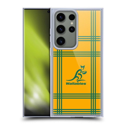 Australia National Rugby Union Team Crest Tartan Soft Gel Case for Samsung Galaxy S23 Ultra 5G