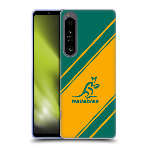 Australia National Rugby Union Team Crest Stripes Soft Gel Case for Sony Xperia 1 IV