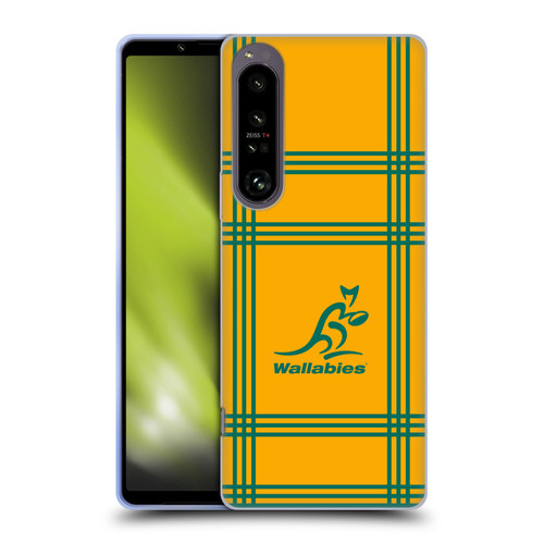 Australia National Rugby Union Team Crest Tartan Soft Gel Case for Sony Xperia 1 IV