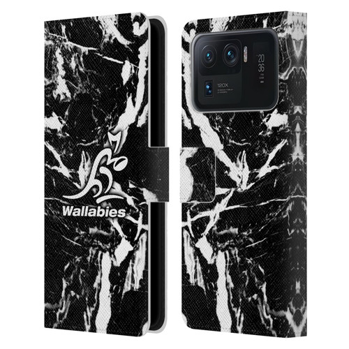 Australia National Rugby Union Team Crest Black Marble Leather Book Wallet Case Cover For Xiaomi Mi 11 Ultra