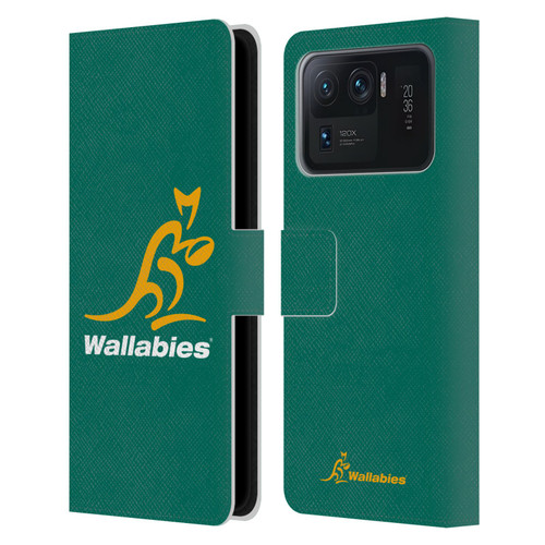 Australia National Rugby Union Team Crest Plain Green Leather Book Wallet Case Cover For Xiaomi Mi 11 Ultra