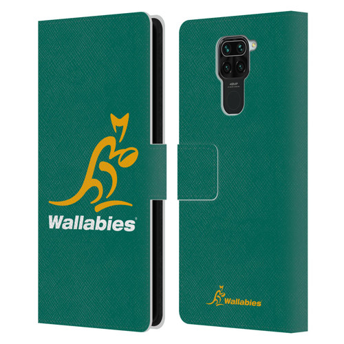 Australia National Rugby Union Team Crest Plain Green Leather Book Wallet Case Cover For Xiaomi Redmi Note 9 / Redmi 10X 4G