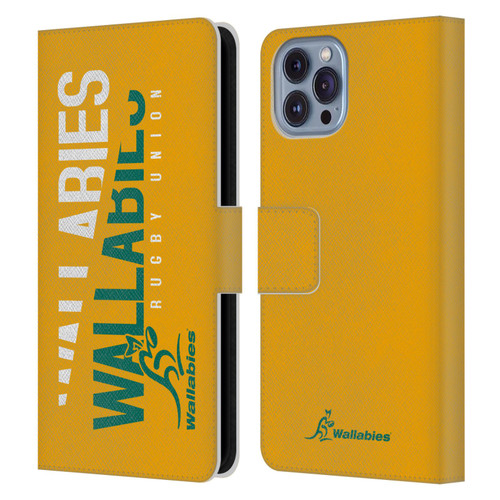 Australia National Rugby Union Team Wallabies Linebreak Yellow Leather Book Wallet Case Cover For Apple iPhone 14