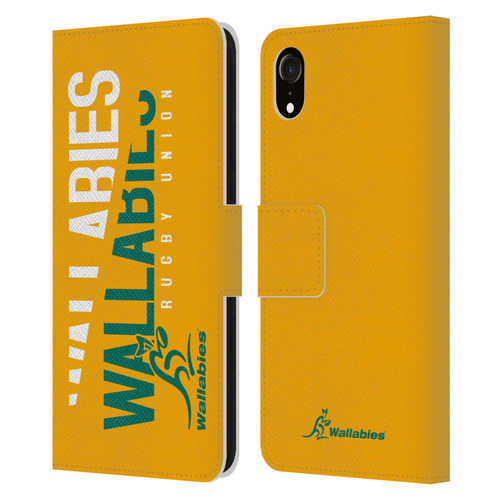 Australia National Rugby Union Team Wallabies Linebreak Yellow Leather Book Wallet Case Cover For Apple iPhone XR