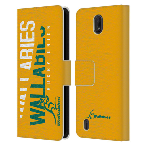 Australia National Rugby Union Team Wallabies Linebreak Yellow Leather Book Wallet Case Cover For Nokia C01 Plus/C1 2nd Edition