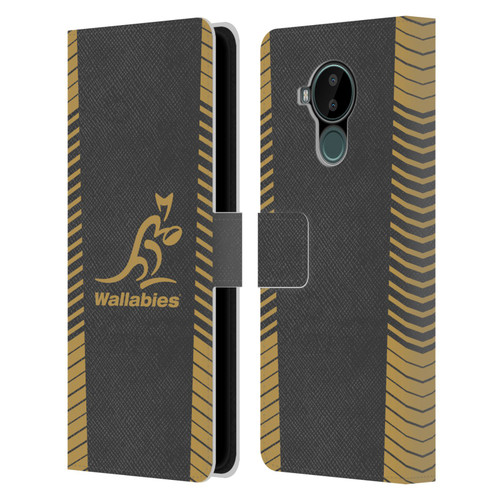 Australia National Rugby Union Team Wallabies Replica Grey Leather Book Wallet Case Cover For Nokia C30