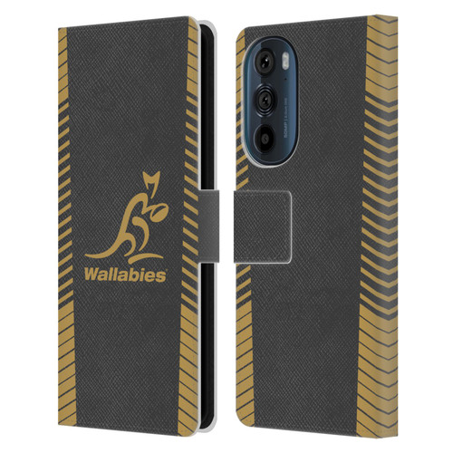 Australia National Rugby Union Team Wallabies Replica Grey Leather Book Wallet Case Cover For Motorola Edge 30