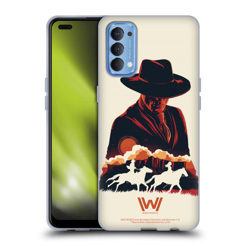 Westworld Graphics Man In Black Soft Gel Case for OPPO Reno 4 5G