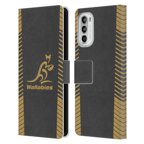 Australia National Rugby Union Team Wallabies Replica Grey Leather Book Wallet Case Cover For Motorola Moto G52