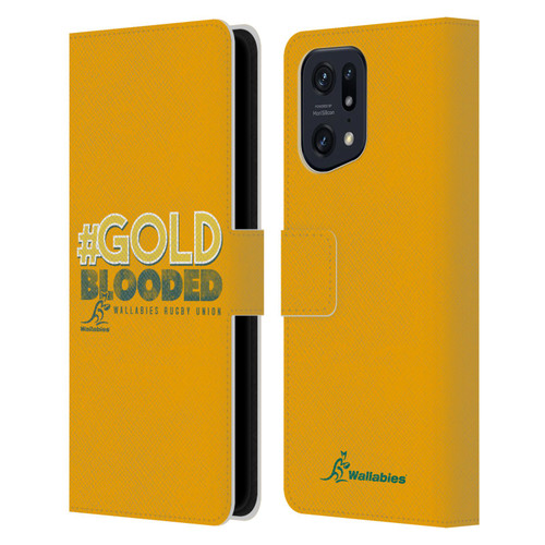 Australia National Rugby Union Team Wallabies Goldblooded Leather Book Wallet Case Cover For OPPO Find X5