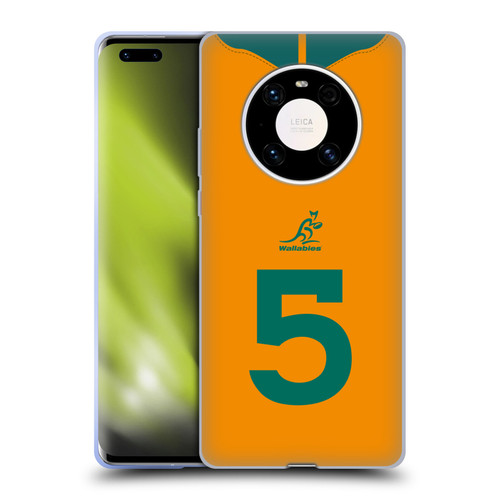 Australia National Rugby Union Team 2021/22 Players Jersey Position 5 Soft Gel Case for Huawei Mate 40 Pro 5G