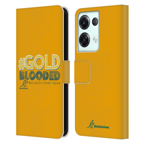 Australia National Rugby Union Team Wallabies Goldblooded Leather Book Wallet Case Cover For OPPO Reno8 Pro