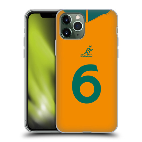 Australia National Rugby Union Team 2021/22 Players Jersey Position 6 Soft Gel Case for Apple iPhone 11 Pro