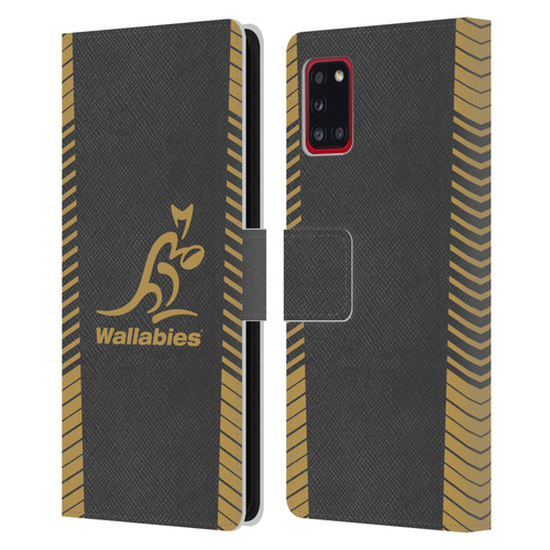 Australia National Rugby Union Team Wallabies Replica Grey Leather Book Wallet Case Cover For Samsung Galaxy A31 (2020)