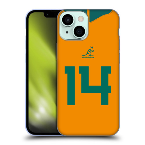 Australia National Rugby Union Team 2021/22 Players Jersey Position 14 Soft Gel Case for Apple iPhone 13 Mini