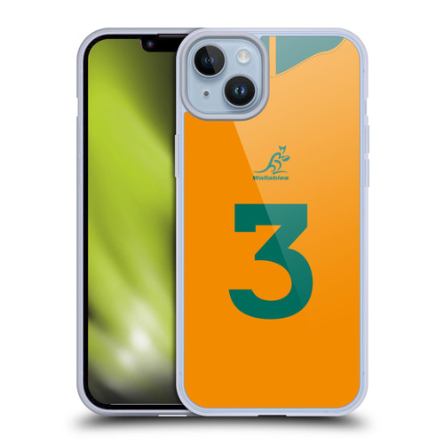 Australia National Rugby Union Team 2021/22 Players Jersey Position 3 Soft Gel Case for Apple iPhone 14 Plus