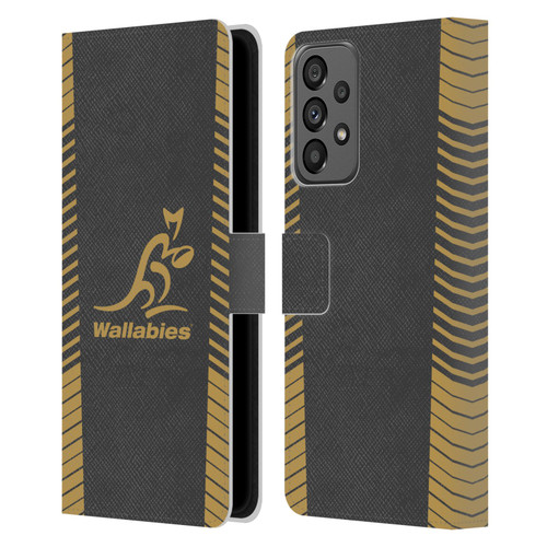 Australia National Rugby Union Team Wallabies Replica Grey Leather Book Wallet Case Cover For Samsung Galaxy A73 5G (2022)