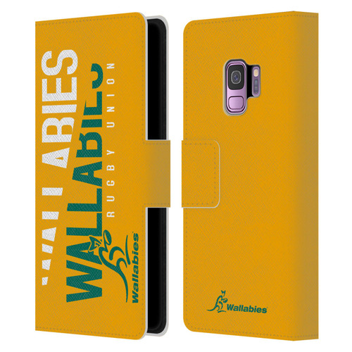 Australia National Rugby Union Team Wallabies Linebreak Yellow Leather Book Wallet Case Cover For Samsung Galaxy S9
