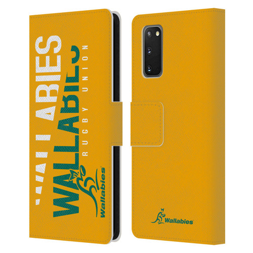 Australia National Rugby Union Team Wallabies Linebreak Yellow Leather Book Wallet Case Cover For Samsung Galaxy S20 / S20 5G