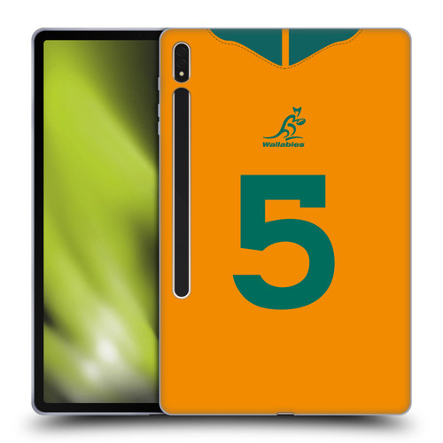 Australia National Rugby Union Team 2021/22 Players Jersey Position 5 Soft Gel Case for Samsung Galaxy Tab S8 Plus