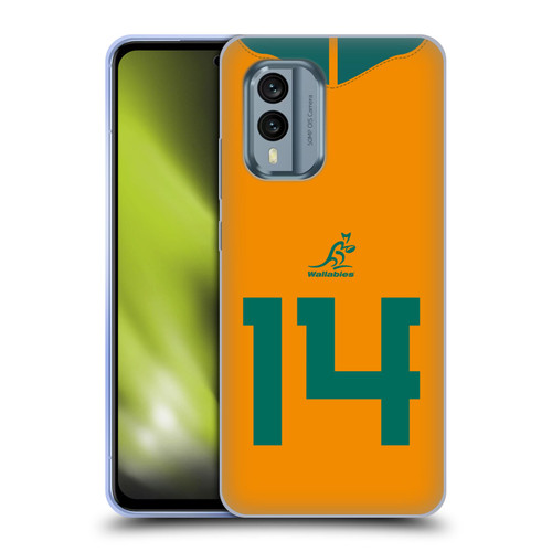 Australia National Rugby Union Team 2021/22 Players Jersey Position 14 Soft Gel Case for Nokia X30