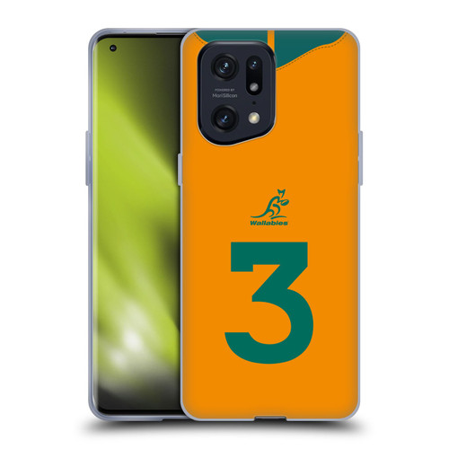Australia National Rugby Union Team 2021/22 Players Jersey Position 3 Soft Gel Case for OPPO Find X5 Pro