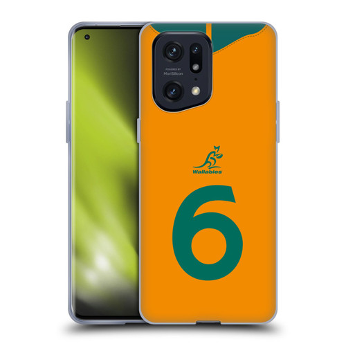 Australia National Rugby Union Team 2021/22 Players Jersey Position 6 Soft Gel Case for OPPO Find X5 Pro