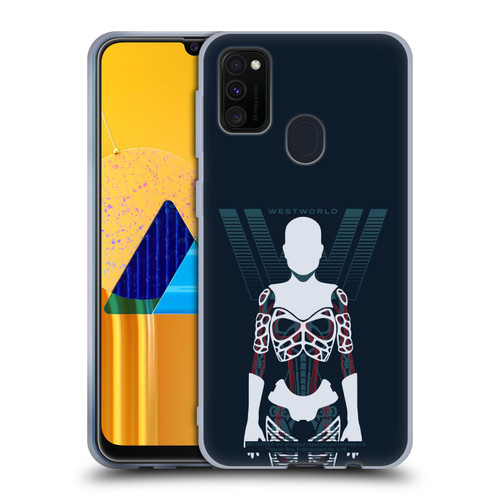 Westworld Graphics Human Host Soft Gel Case for Samsung Galaxy M30s (2019)/M21 (2020)