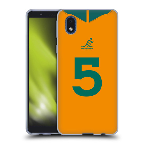 Australia National Rugby Union Team 2021/22 Players Jersey Position 5 Soft Gel Case for Samsung Galaxy A01 Core (2020)