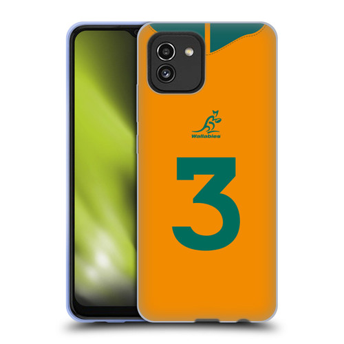 Australia National Rugby Union Team 2021/22 Players Jersey Position 3 Soft Gel Case for Samsung Galaxy A03 (2021)