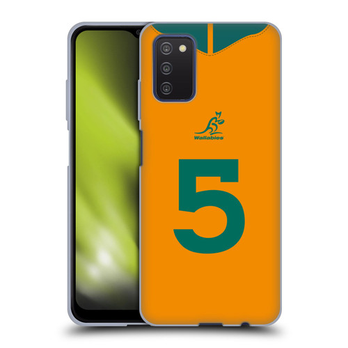 Australia National Rugby Union Team 2021/22 Players Jersey Position 5 Soft Gel Case for Samsung Galaxy A03s (2021)