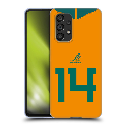 Australia National Rugby Union Team 2021/22 Players Jersey Position 14 Soft Gel Case for Samsung Galaxy A53 5G (2022)