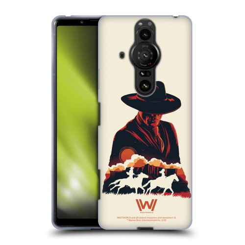 Westworld Graphics Man In Black Soft Gel Case for Sony Xperia Pro-I