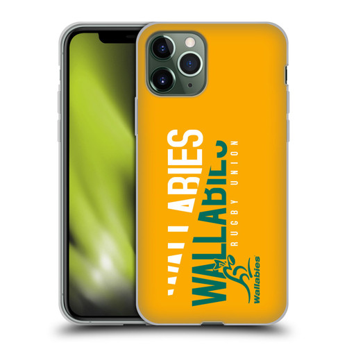 Australia National Rugby Union Team Wallabies Linebreak Yellow Soft Gel Case for Apple iPhone 11 Pro
