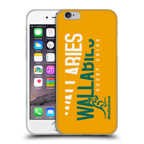 Australia National Rugby Union Team Wallabies Linebreak Yellow Soft Gel Case for Apple iPhone 6 / iPhone 6s